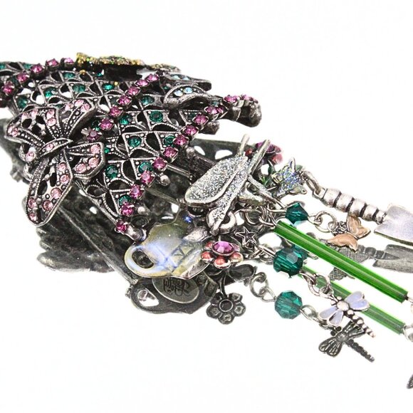 Splendid Kirks Folly Gray Butterflies Enchanting Dangle Christmas Tree Brooch - Picture 6 of 9